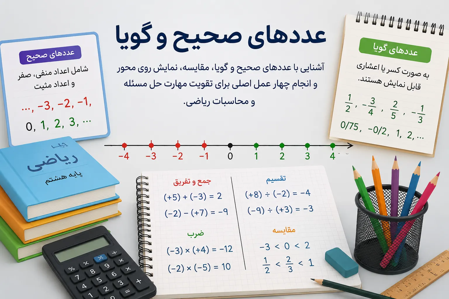 نمونه سوال فصل اول ریاضی هشتم